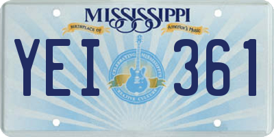 MS license plate YEI361