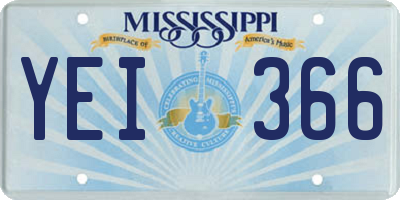 MS license plate YEI366