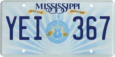 MS license plate YEI367