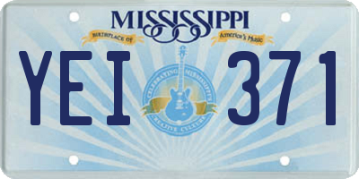 MS license plate YEI371