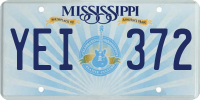 MS license plate YEI372