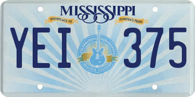 MS license plate YEI375