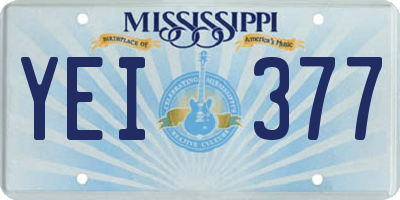MS license plate YEI377