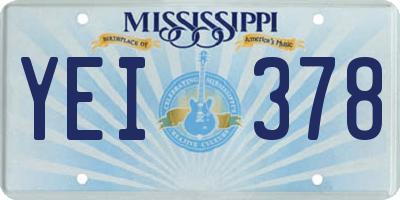 MS license plate YEI378