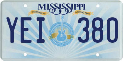MS license plate YEI380