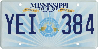 MS license plate YEI384