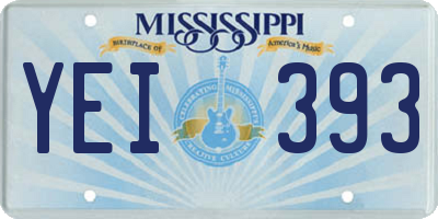 MS license plate YEI393