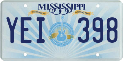 MS license plate YEI398