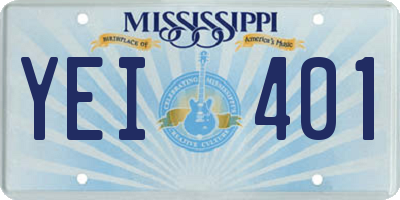 MS license plate YEI401