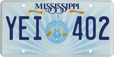 MS license plate YEI402