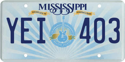 MS license plate YEI403