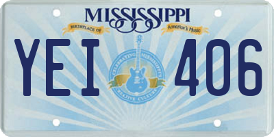 MS license plate YEI406