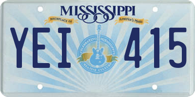 MS license plate YEI415
