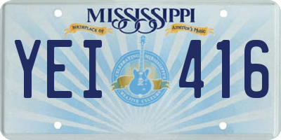 MS license plate YEI416
