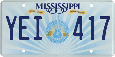 MS license plate YEI417
