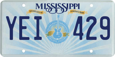 MS license plate YEI429