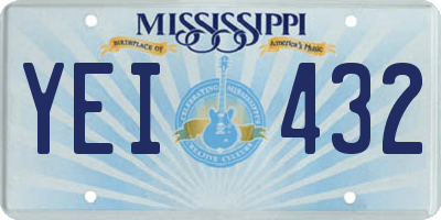 MS license plate YEI432