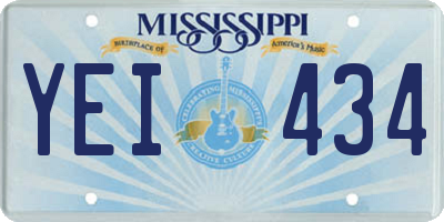 MS license plate YEI434