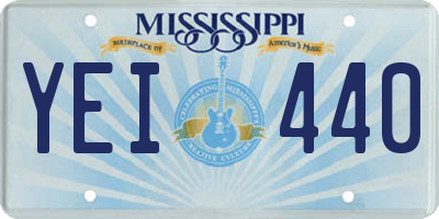 MS license plate YEI440