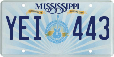 MS license plate YEI443