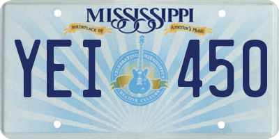 MS license plate YEI450