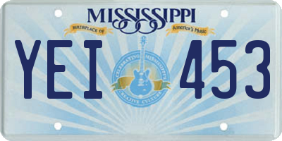 MS license plate YEI453