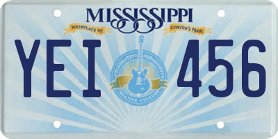 MS license plate YEI456