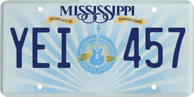 MS license plate YEI457
