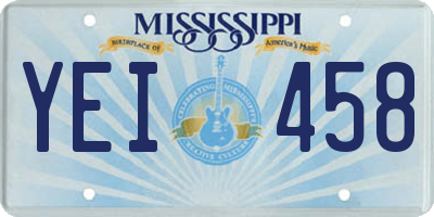 MS license plate YEI458