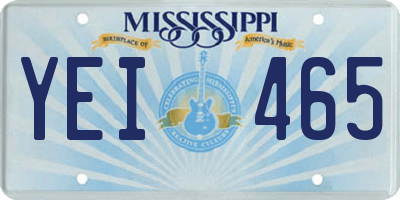 MS license plate YEI465