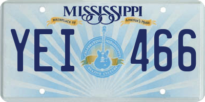 MS license plate YEI466