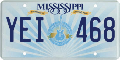 MS license plate YEI468