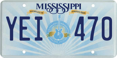 MS license plate YEI470