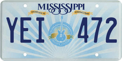 MS license plate YEI472