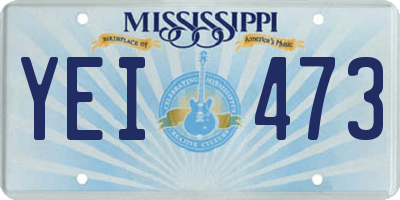 MS license plate YEI473