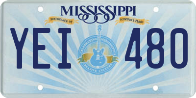 MS license plate YEI480