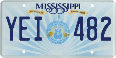 MS license plate YEI482