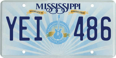 MS license plate YEI486