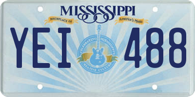 MS license plate YEI488