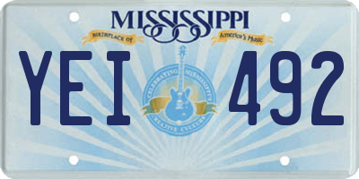 MS license plate YEI492