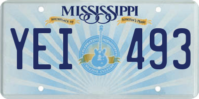 MS license plate YEI493