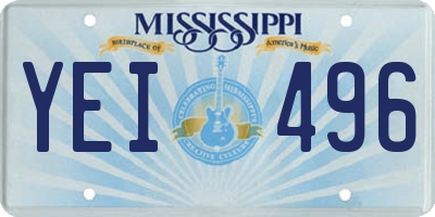 MS license plate YEI496