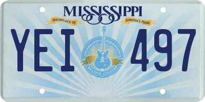 MS license plate YEI497
