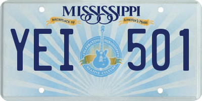 MS license plate YEI501