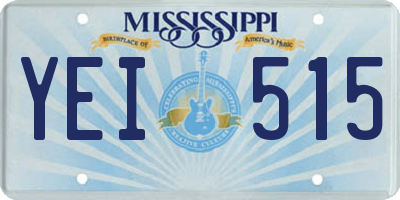 MS license plate YEI515