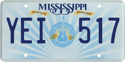 MS license plate YEI517