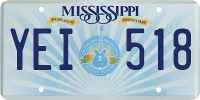 MS license plate YEI518