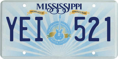 MS license plate YEI521