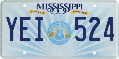 MS license plate YEI524