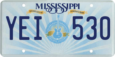 MS license plate YEI530